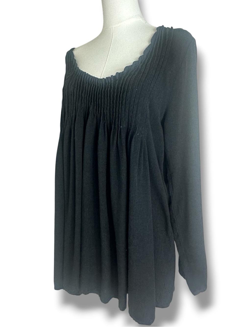 CP Shades Black pin-tuck blouse size Medium